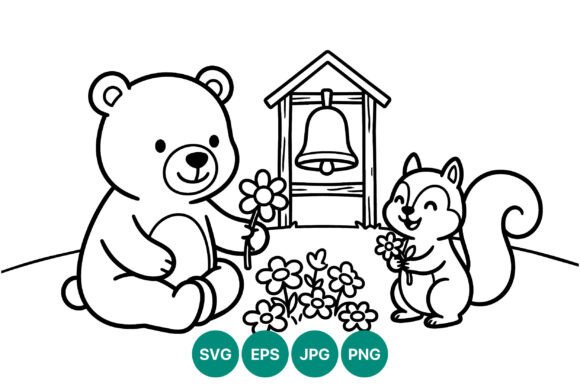 Bear & Squirrel Vector: Graphics for Illustrations