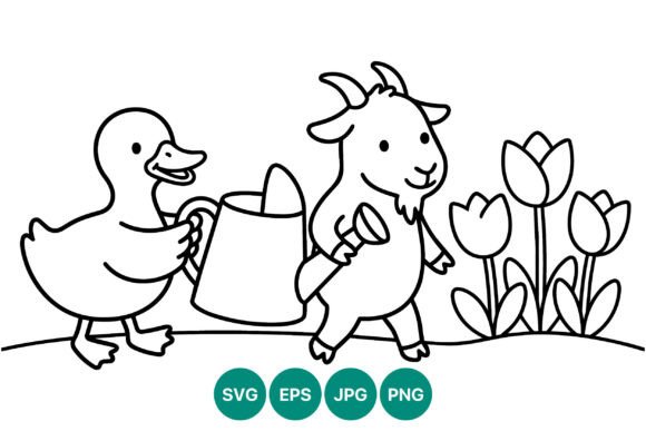 Cute Duck & Goat: Charming Graphics for Local Brands
