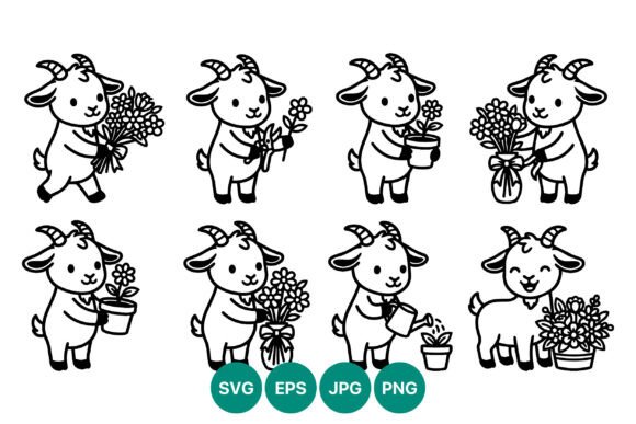 Cute Goat Graphics: Charming Illustrations for Brands