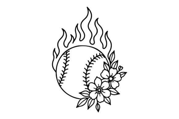 Fire Softball Clipart: Graphics & Illustrations