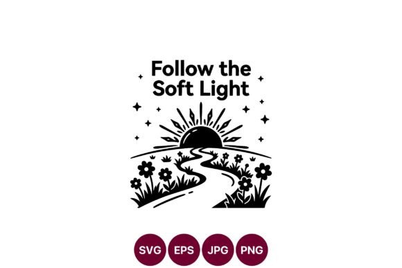 Follow Soft Light Sunset Flowers Vector Graphics & Illustrations