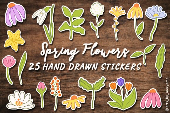 Hand Drawn Spring Flowers: Fresh Graphics & Illustrations