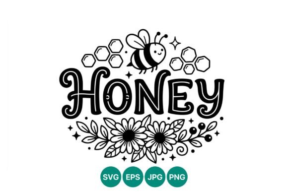 Honey Bee Flowers Vector Art: Graphics & Illustrations