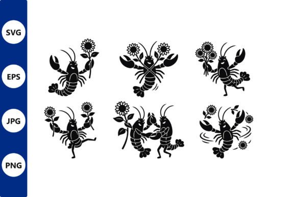 Lobster Flowers Vector Art: Graphics & Illustrations