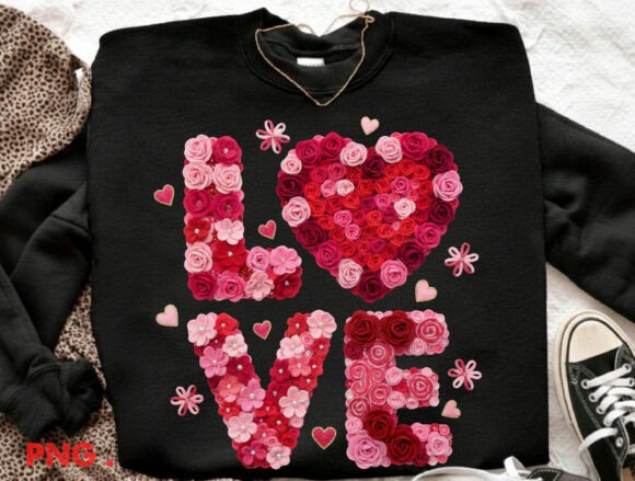 LOVE Roses Alphabet PNG: Graphics & Illustrations