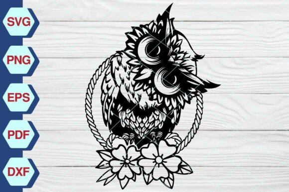 Owl with Flowers SVG: Graphics & Illustrations Review