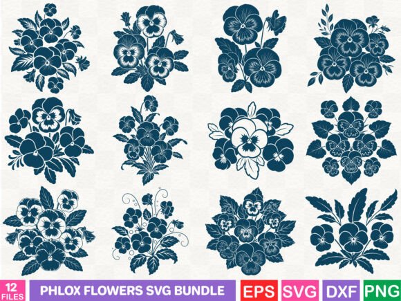 Phlox Flowers SVG Bundle: Graphics & Illustrations