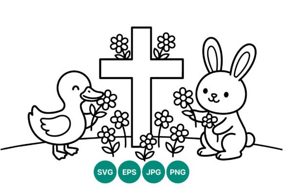 Rabbit and Duck with Flowers Near Cross: A Designer's Review