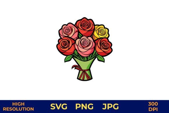 Review: Colorful Roses in Green Wrap Vector Art