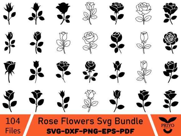 Rose Flowers SVG Bundle: Premium Graphics & Illustrations