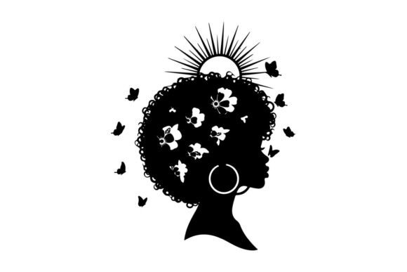 Silhouette of a Woman with Flowers: Graphics & Illustrations