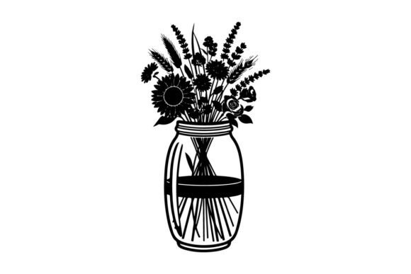 Silhouette of Flowers in a Mason Jar Vas: A Designer's Review