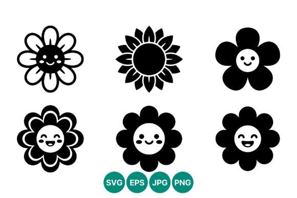 Six Cheerful Flowers: Graphics & Illustrations Review