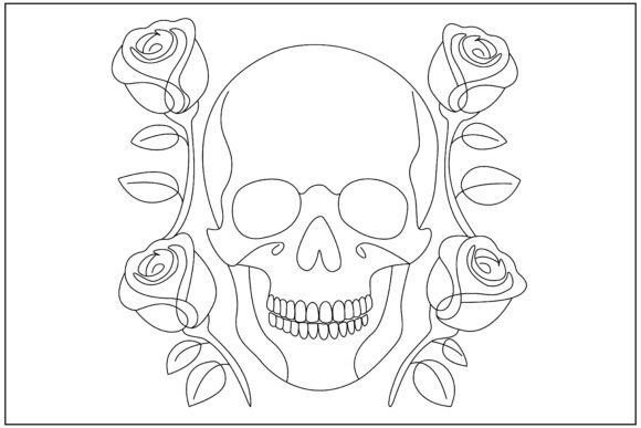 Skull Gothic Roses: Bold Graphics & Illustrations