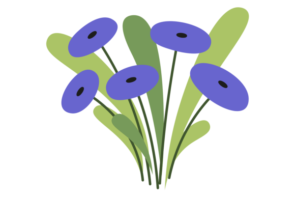 Wild Flowers Graphics: Blue Spring Illustrations